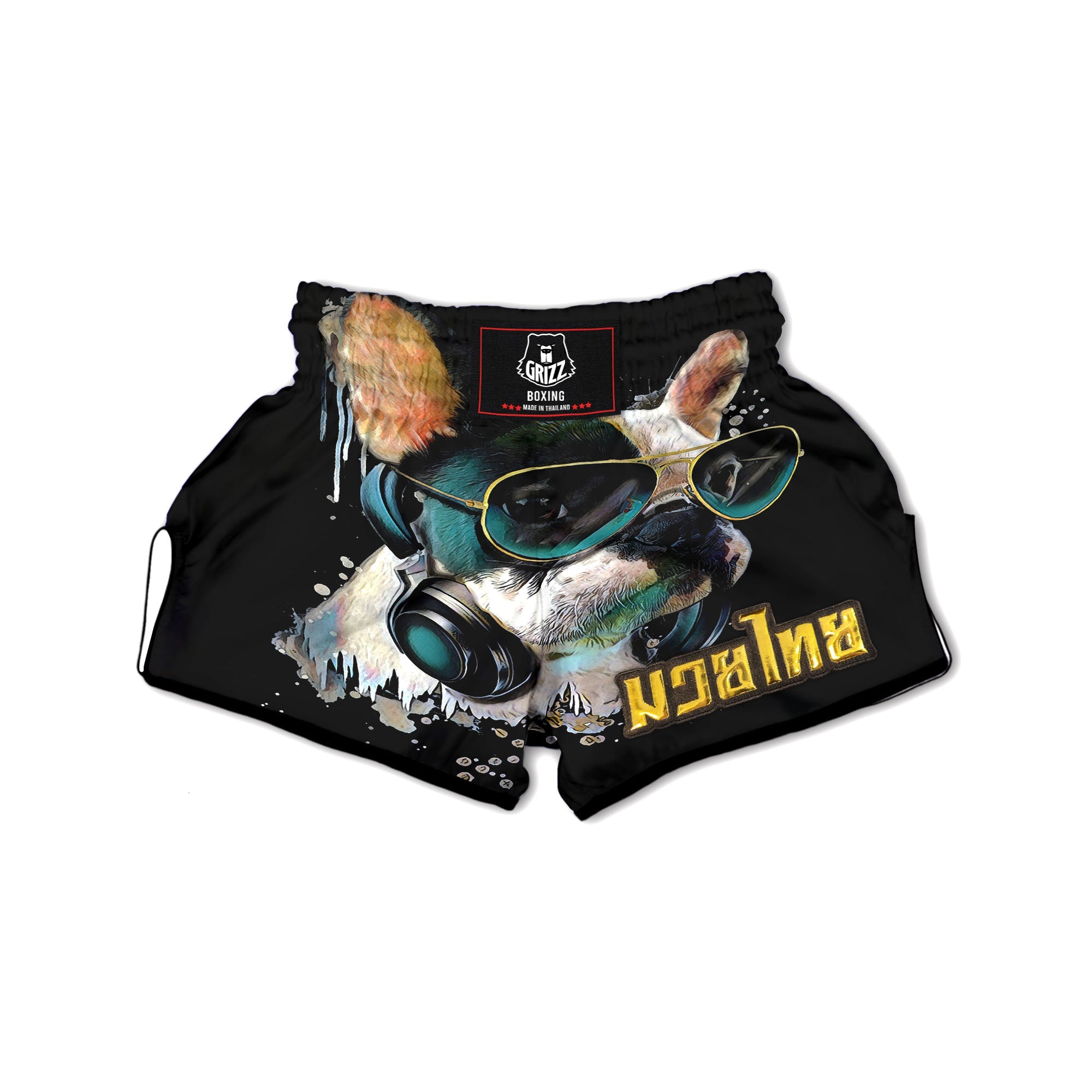 French Bulldog Puppy Watercolor Print Muay Thai Boxing Shorts-grizzshop