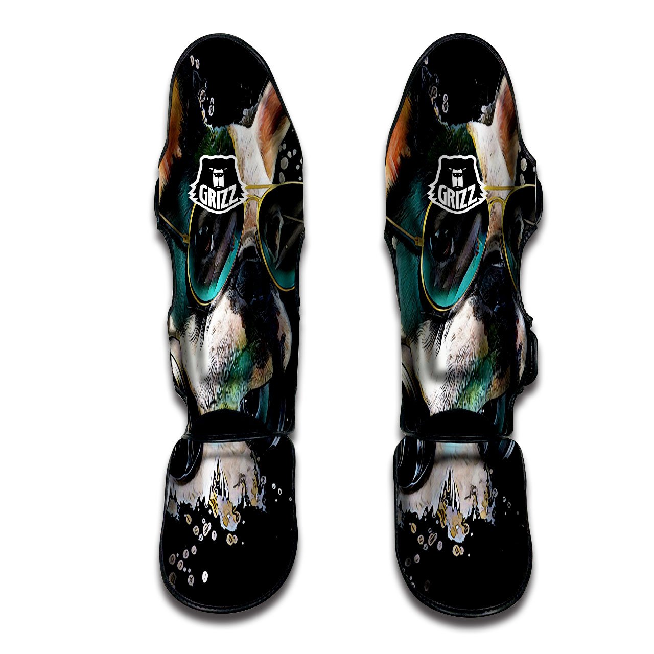 French Bulldog Puppy Watercolor Print Muay Thai Shin Guards-grizzshop