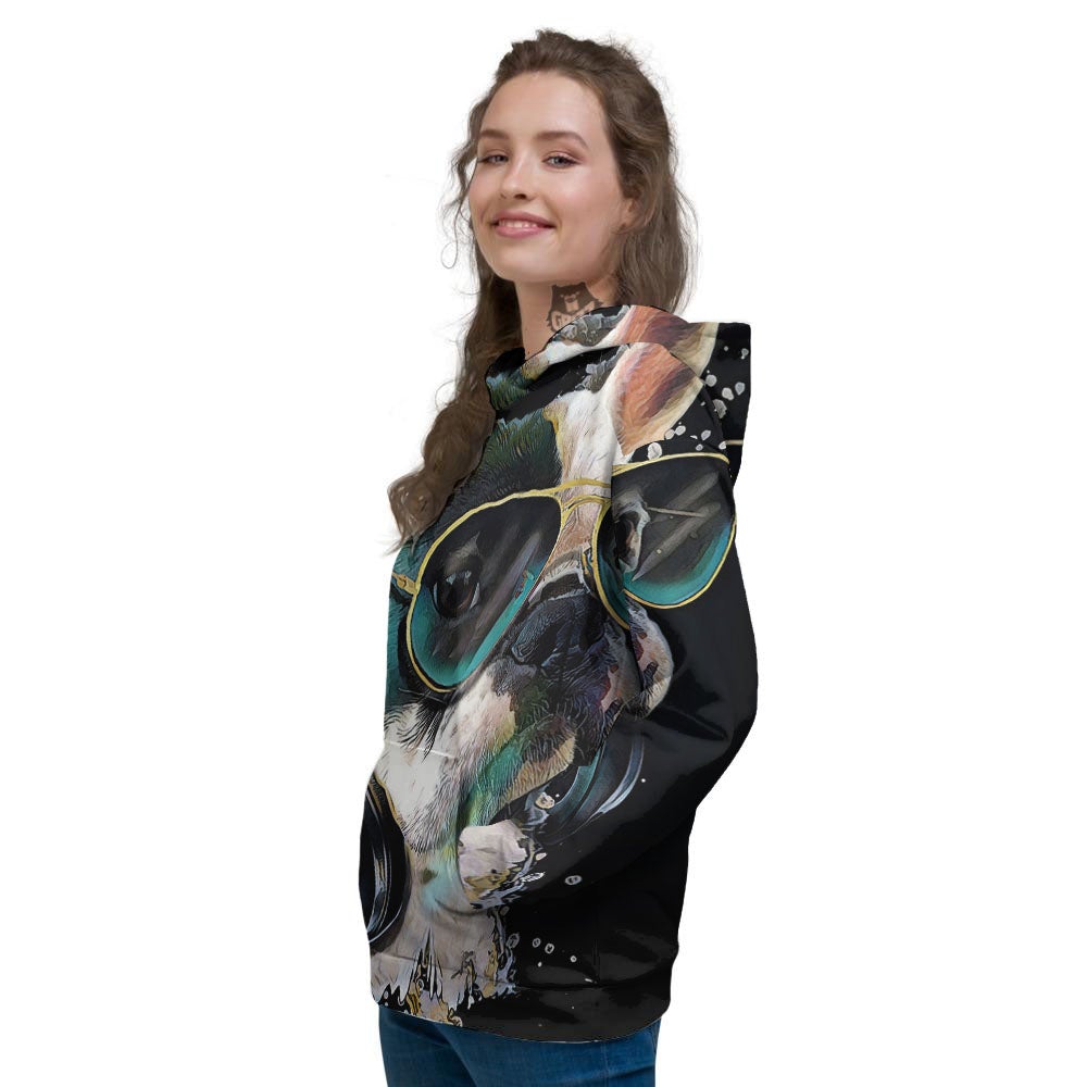 French Bulldog Puppy Watercolor Print Women's Hoodie-grizzshop