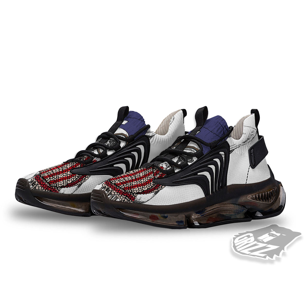 French Bulldog Wearing Glasses Print Black Gym Shoes-grizzshop