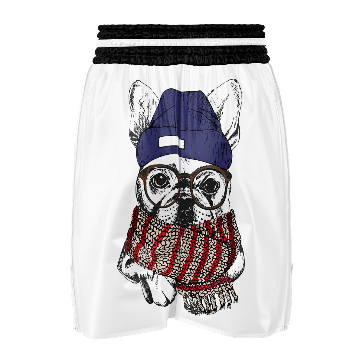 French Bulldog Wearing Glasses Print Boxing Shorts-grizzshop