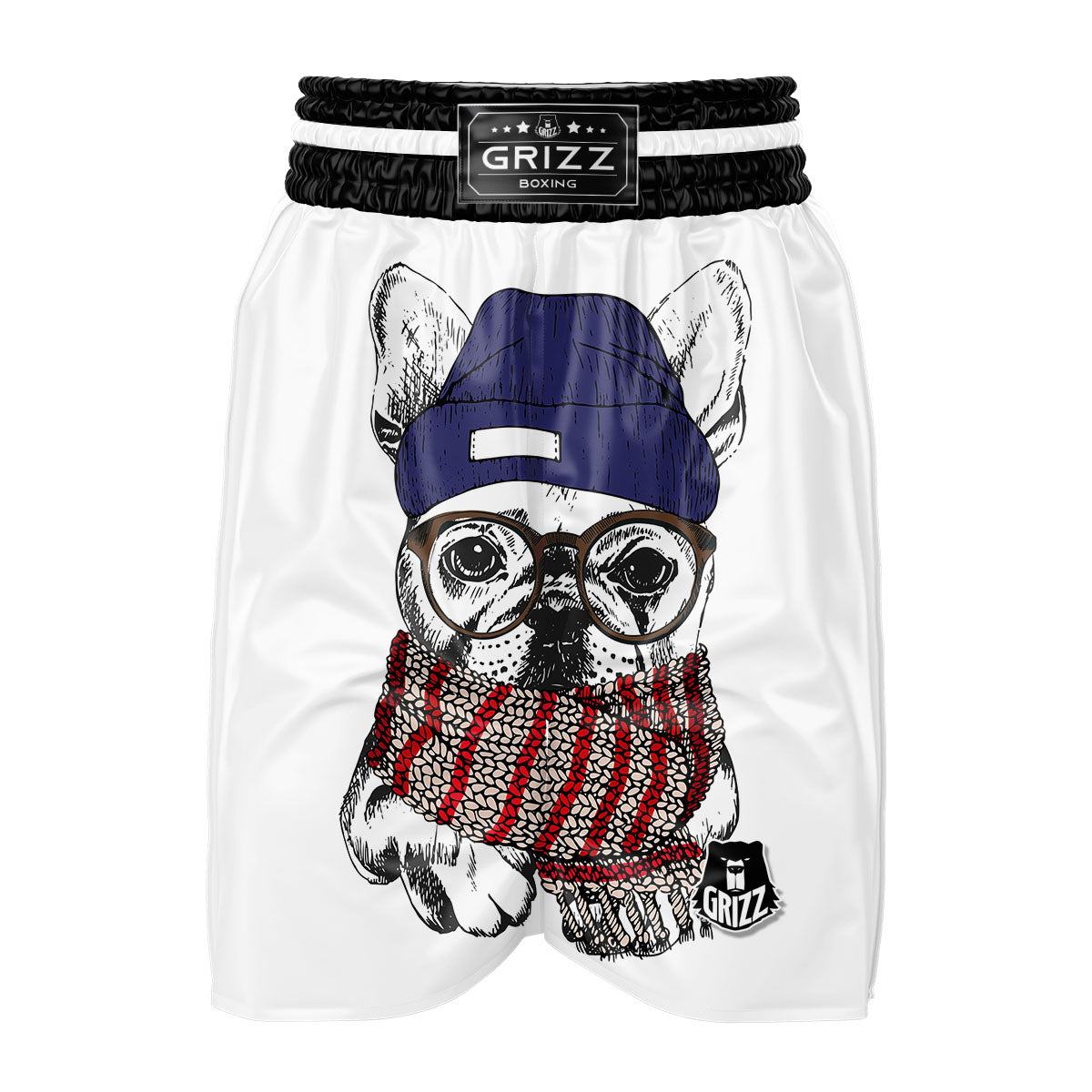 French Bulldog Wearing Glasses Print Boxing Shorts-grizzshop