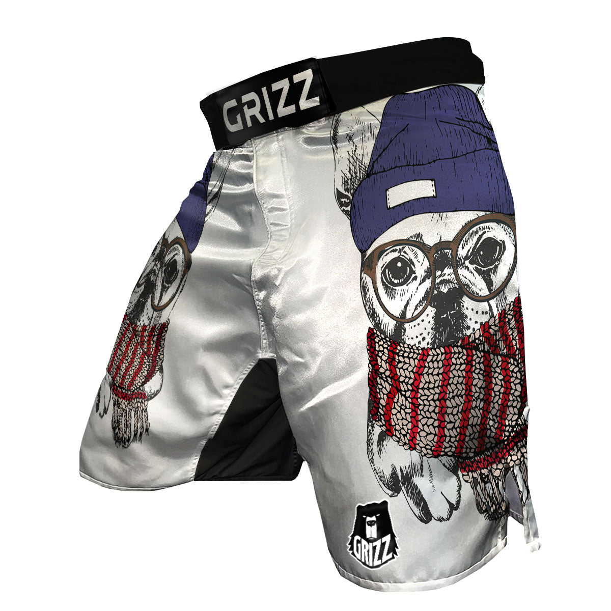 French Bulldog Wearing Glasses Print MMA Shorts-grizzshop