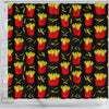 French Fries Cartoon Print Pattern Bathroom Shower Curtain-grizzshop