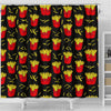 French Fries Cartoon Print Pattern Bathroom Shower Curtain-grizzshop