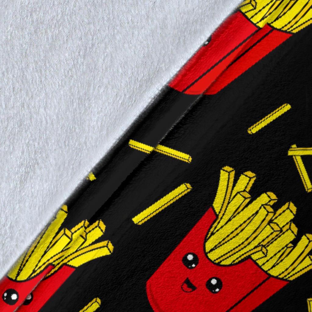 French Fries Cartoon Print Pattern Blanket-grizzshop