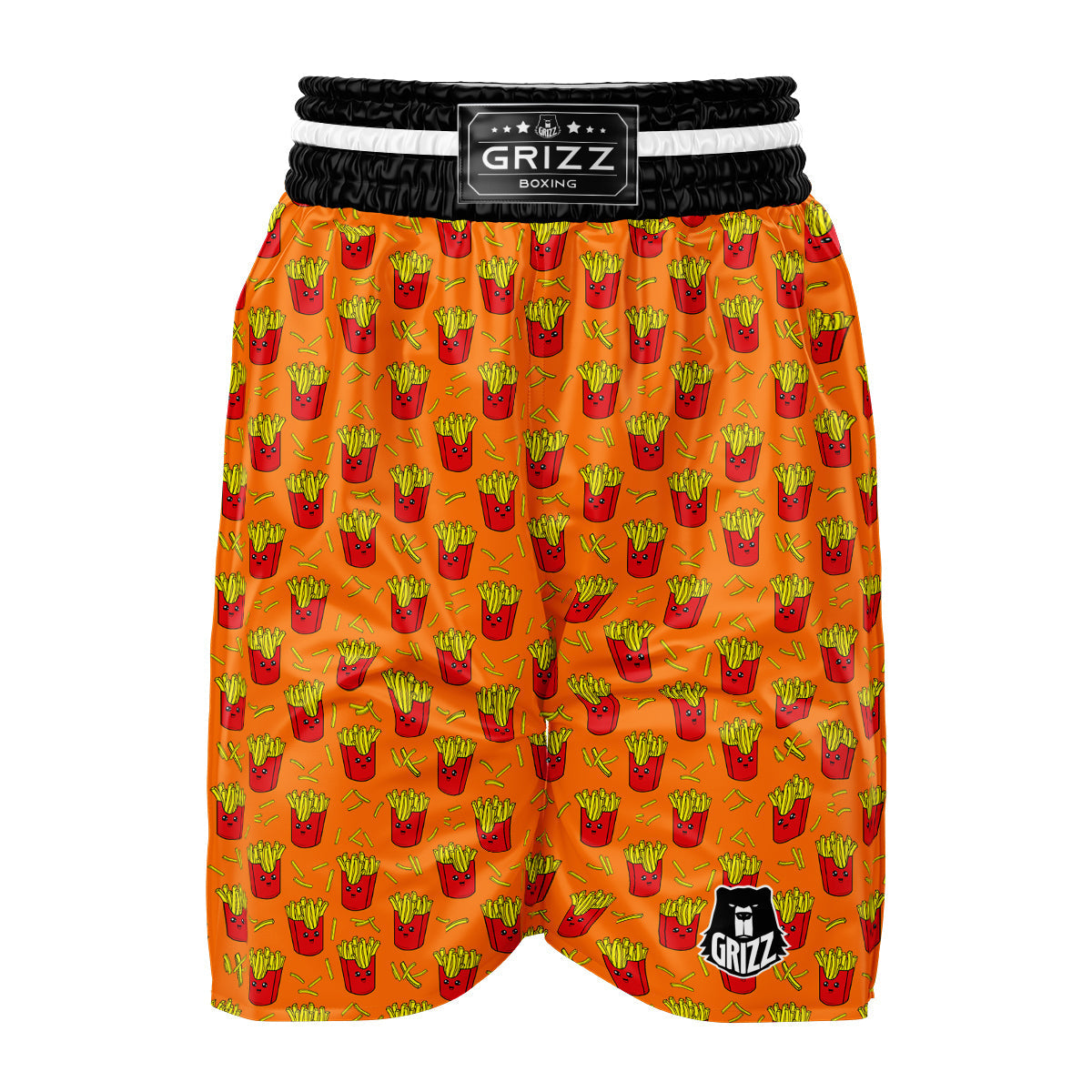 French Fries Cartoon Print Pattern Boxing Shorts-grizzshop