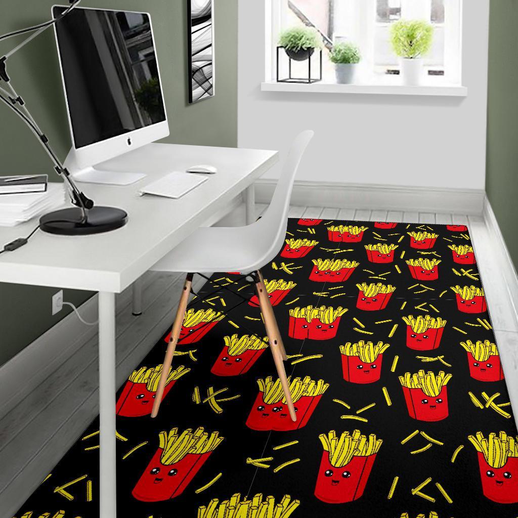 French Fries Cartoon Print Pattern Floor Mat-grizzshop