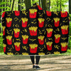 French Fries Cartoon Print Pattern Hooded Blanket-grizzshop