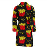 French Fries Cartoon Print Pattern Men Long Robe-grizzshop