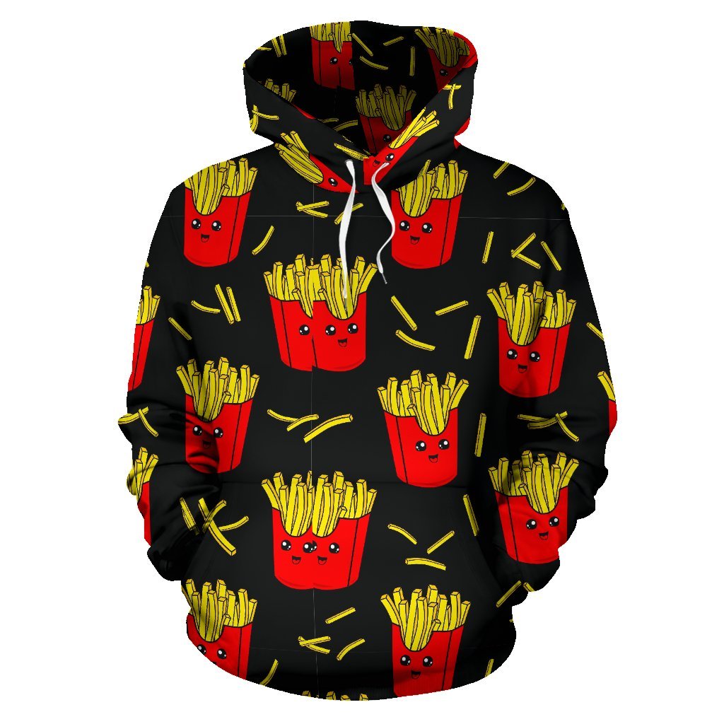 French Fries Cartoon Print Pattern Men Women Pullover Hoodie-grizzshop