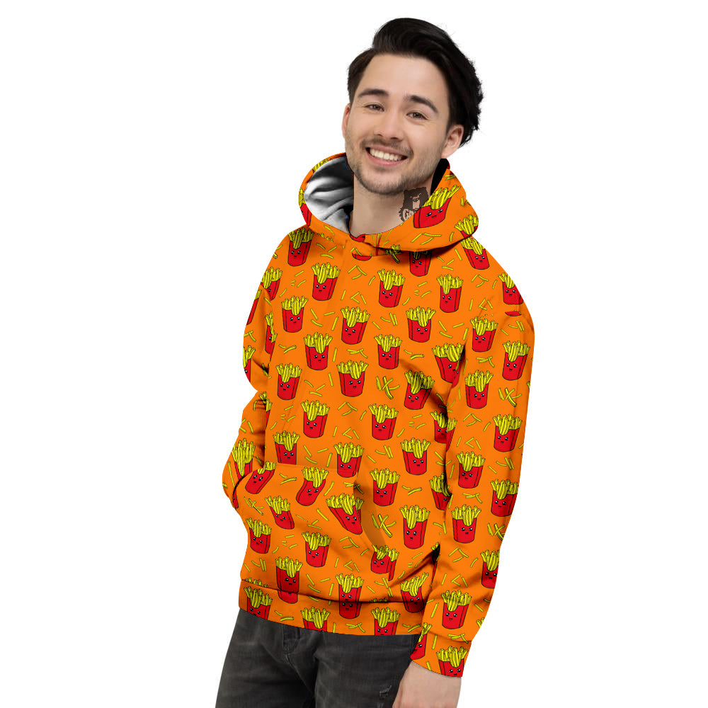 French Fries Cartoon Print Pattern Men's Hoodie-grizzshop