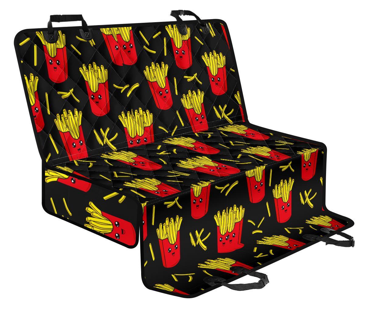 French Fries Cartoon Print Pattern Pet Car Seat Cover-grizzshop