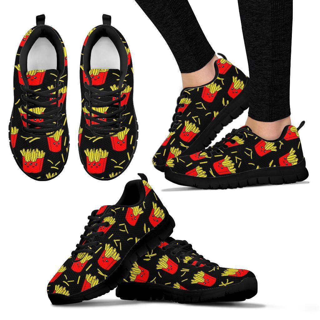 French Fries Cartoon Print Pattern Sneaker Shoes For Men Women-grizzshop