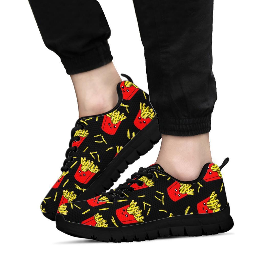 French Fries Cartoon Print Pattern Sneaker Shoes For Men Women-grizzshop