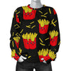 French Fries Cartoon Print Pattern Women's Sweatshirt-grizzshop