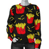 French Fries Cartoon Print Pattern Women's Sweatshirt-grizzshop