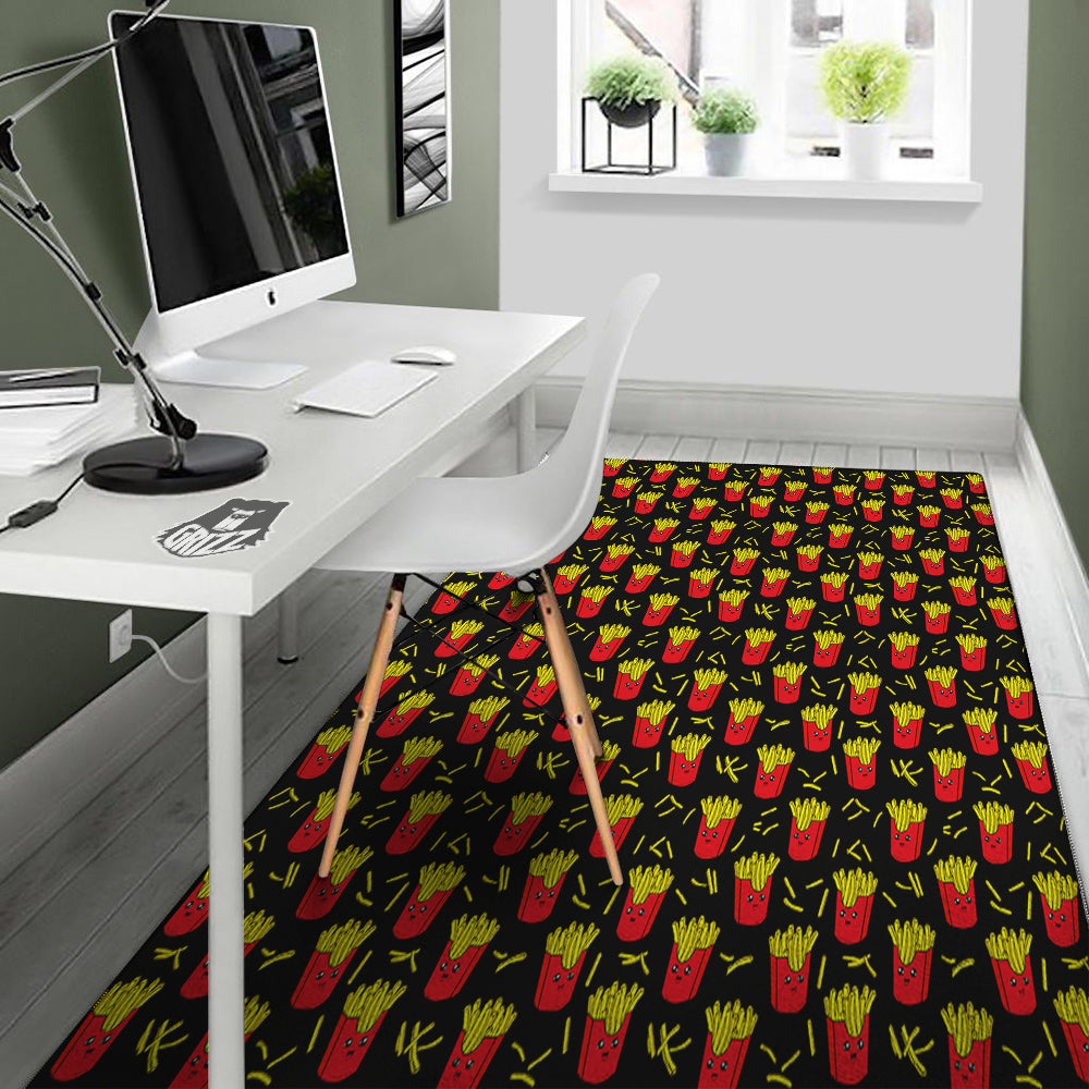 French Fries Cute Print Pattern Floor Mat-grizzshop