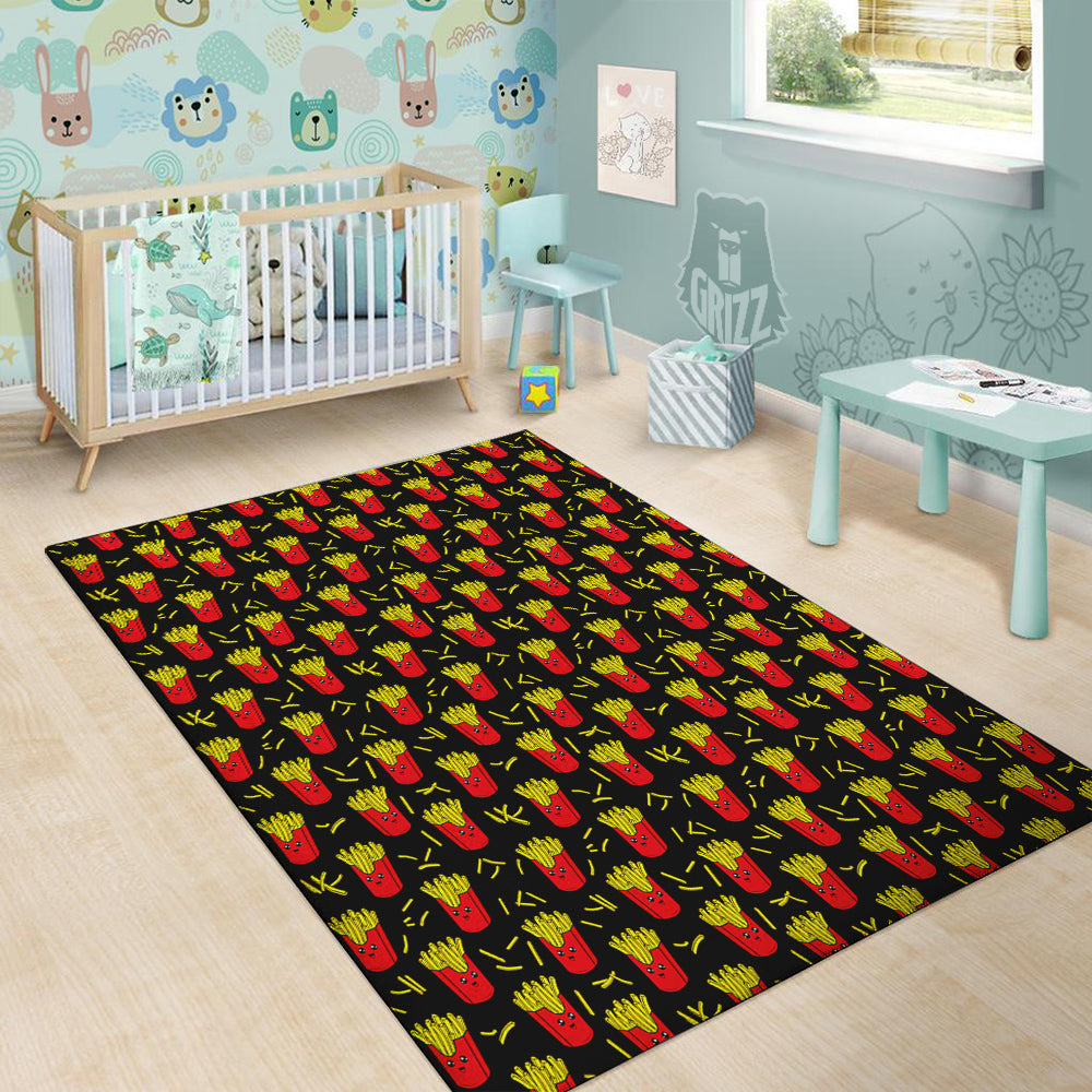 French Fries Cute Print Pattern Floor Mat-grizzshop