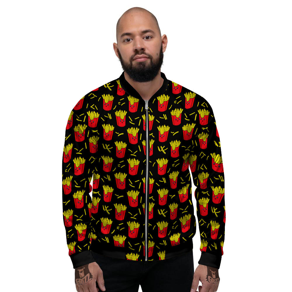 French Fries Cute Print Pattern Men's Bomber Jacket-grizzshop