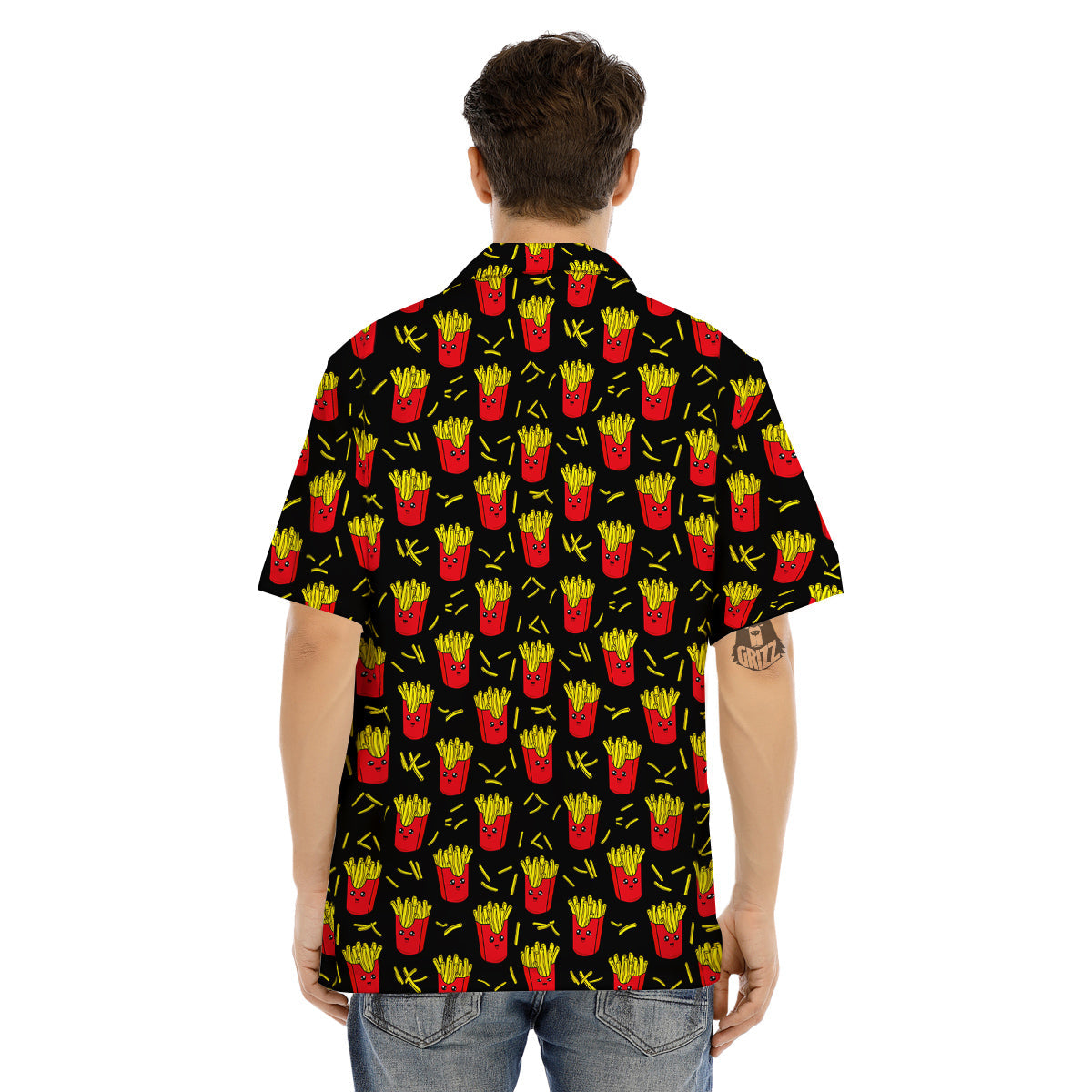 French Fries Cute Print Pattern Men's Hawaiian Shirt-grizzshop