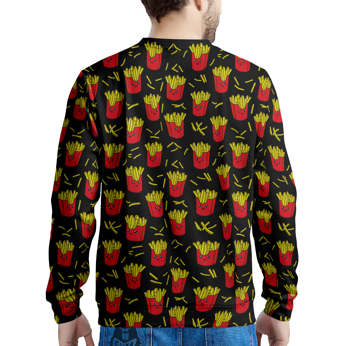 French Fries Cute Print Pattern Men's Sweatshirt-grizzshop