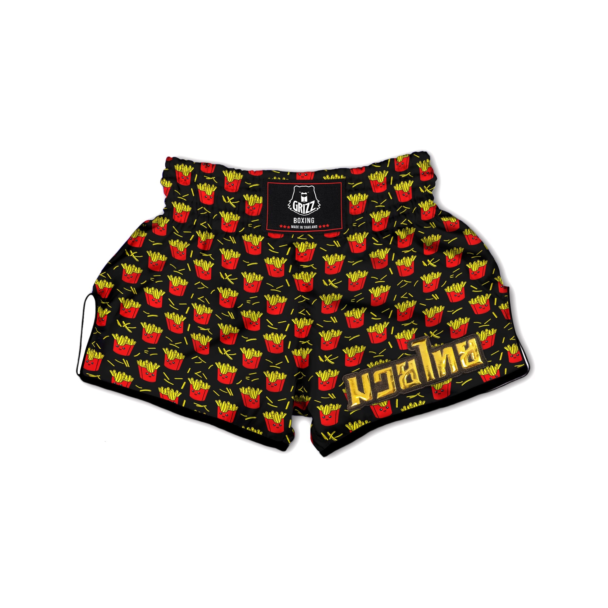 French Fries Cute Print Pattern Muay Thai Boxing Shorts-grizzshop