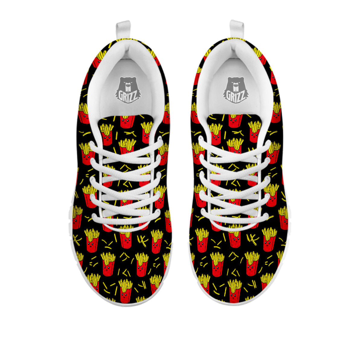 French Fries Cute Print Pattern White Sneaker-grizzshop