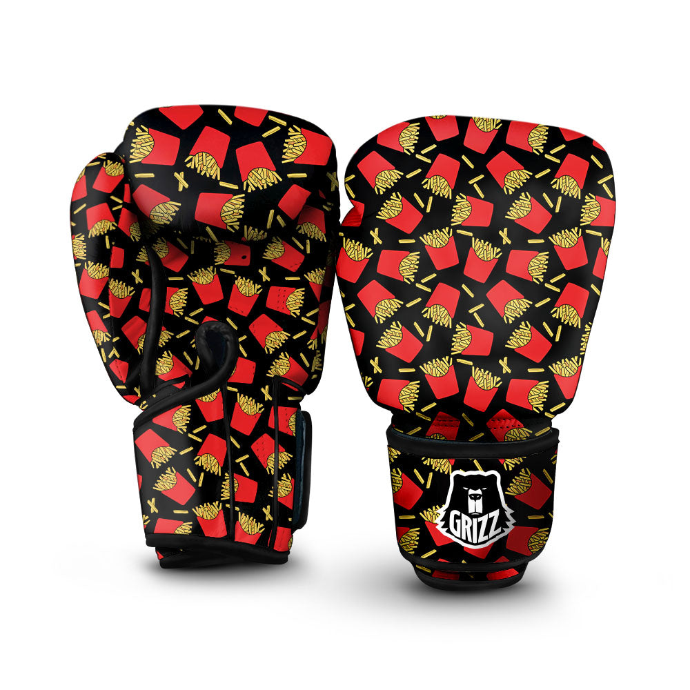 French Fries Doodle Print Pattern Boxing Gloves-grizzshop