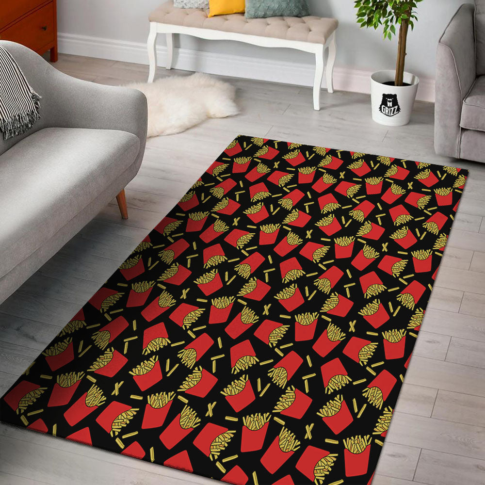 French Fries Doodle Print Pattern Floor Mat-grizzshop