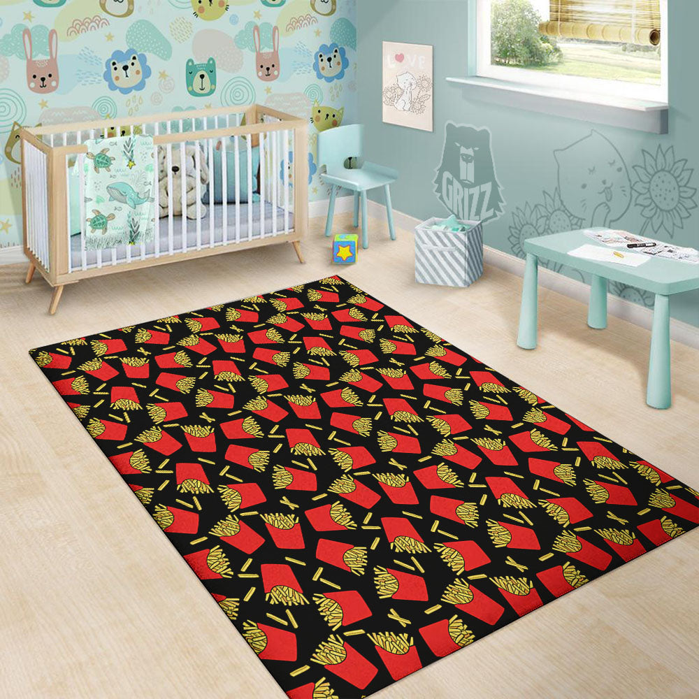 French Fries Doodle Print Pattern Floor Mat-grizzshop