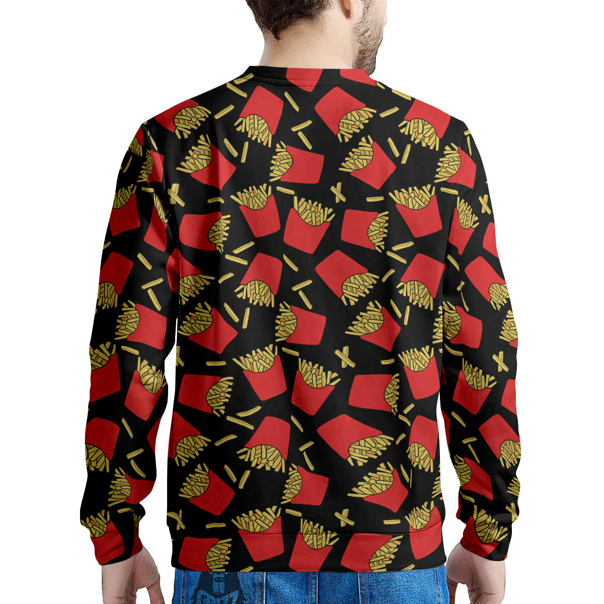 French Fries Doodle Print Pattern Men's Sweatshirt-grizzshop