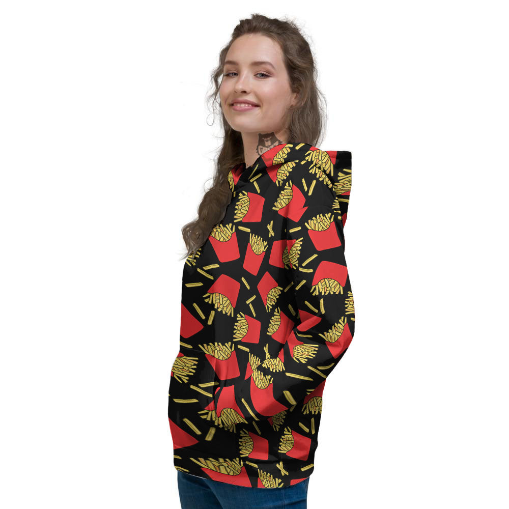 French Fries Doodle Print Pattern Women's Hoodie-grizzshop