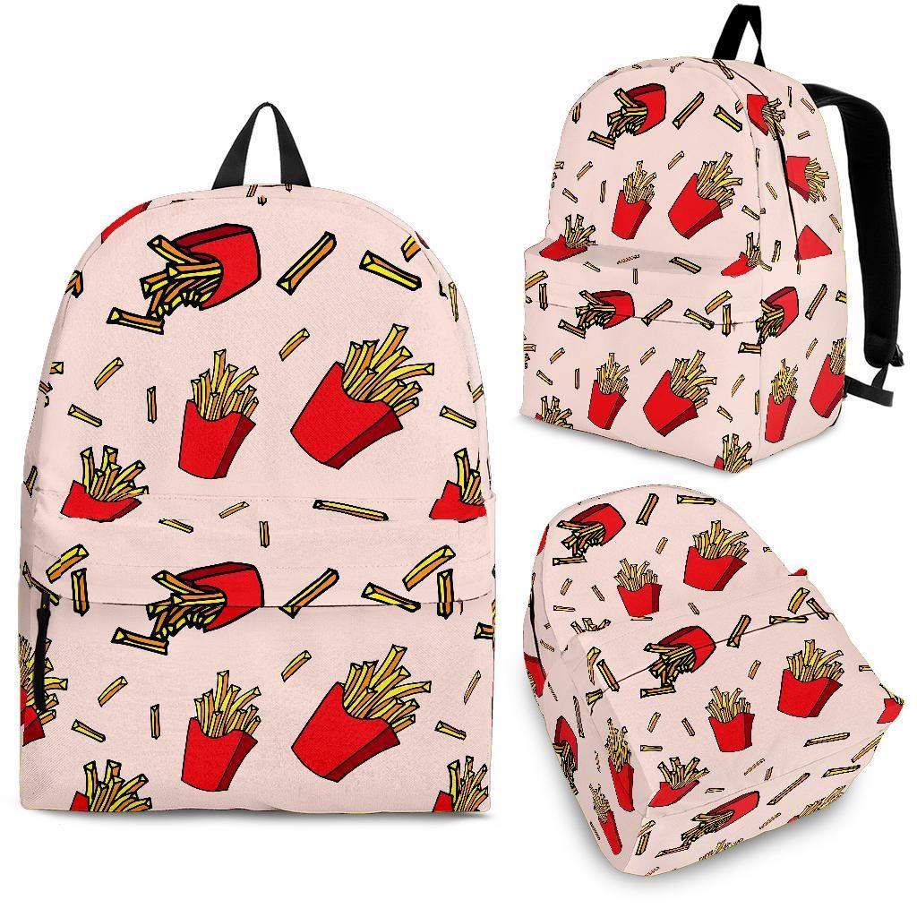 French Fries Pattern Print Backpack-grizzshop