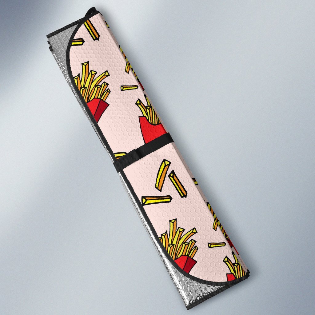 French Fries Pattern Print Car Sun Shade-grizzshop