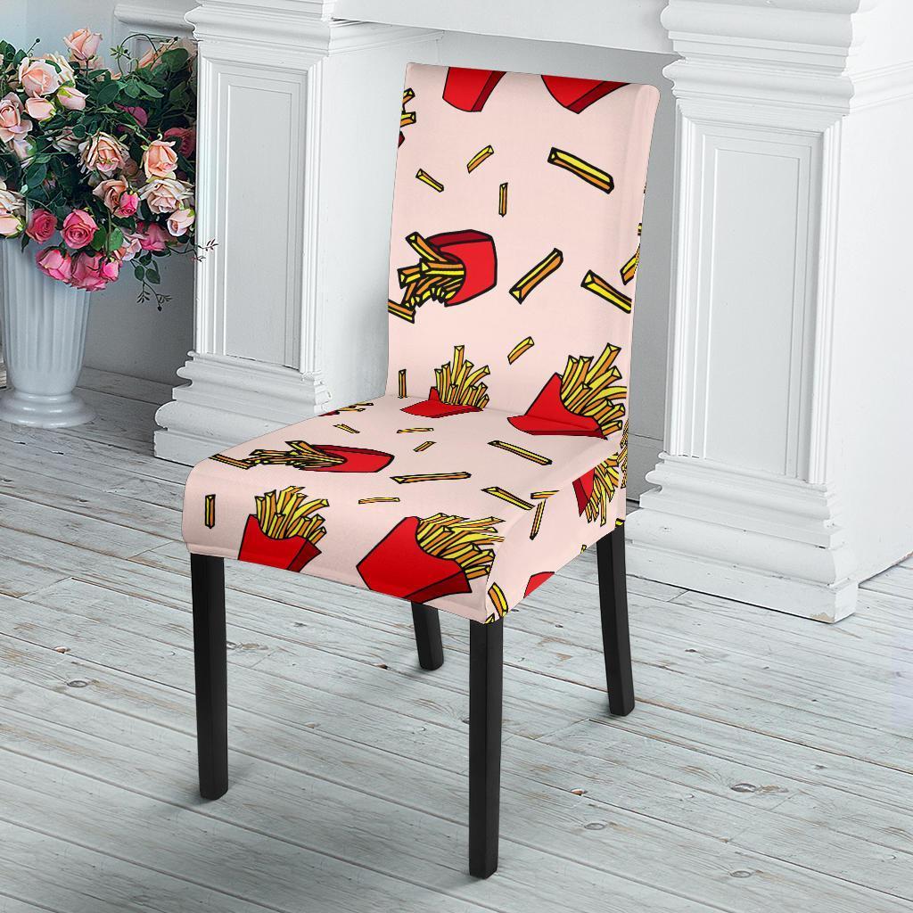 French Fries Pattern Print Chair Cover-grizzshop