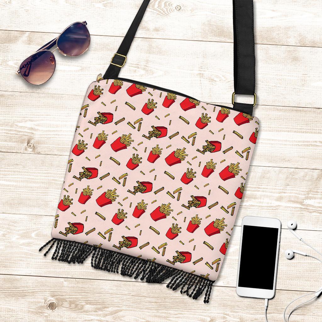 French Fries Pattern Print Crossbody bags-grizzshop