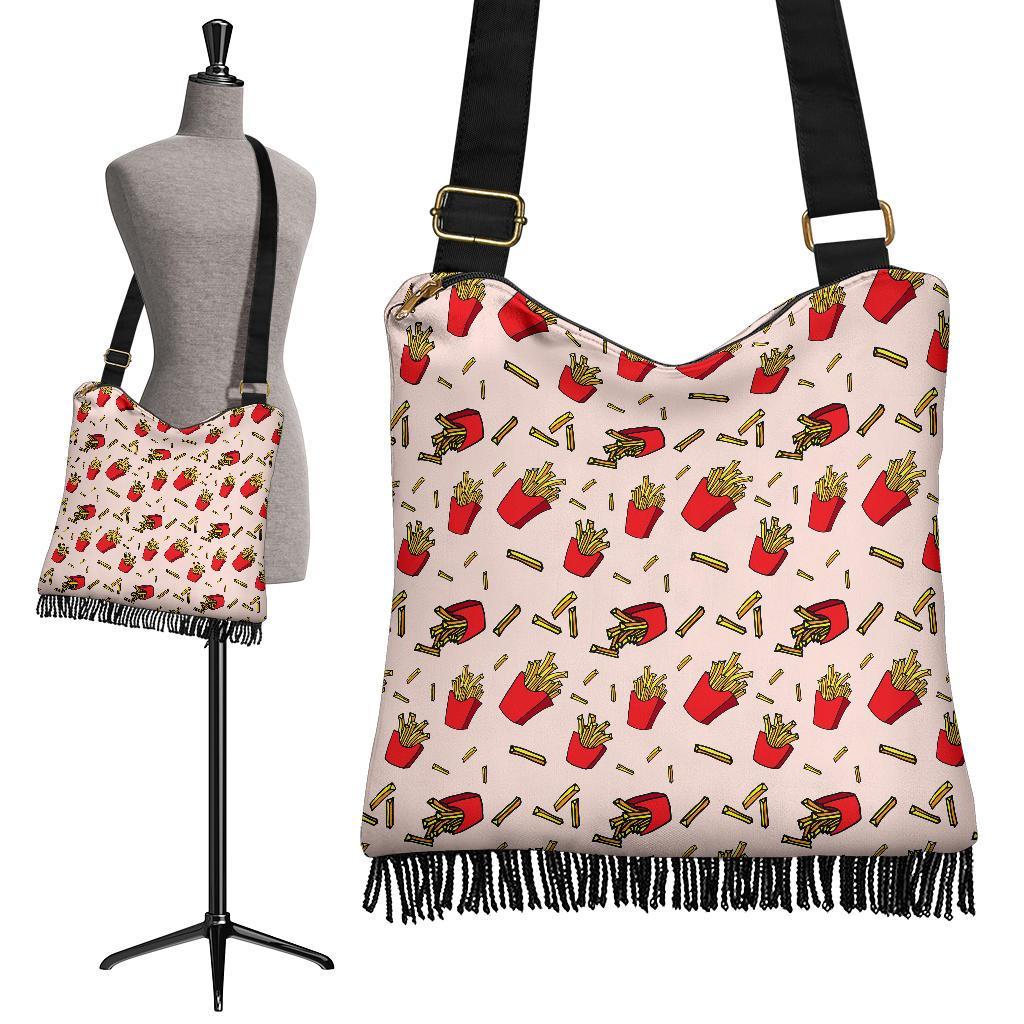 French Fries Pattern Print Crossbody bags-grizzshop