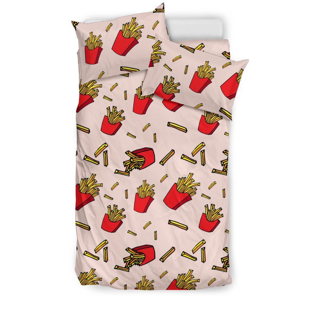 French Fries Pattern Print Duvet Cover Bedding Set-grizzshop