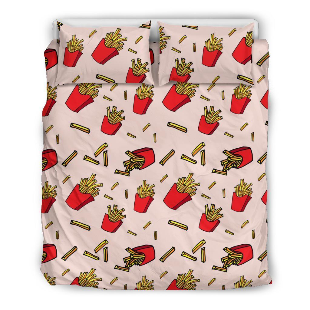 French Fries Pattern Print Duvet Cover Bedding Set-grizzshop
