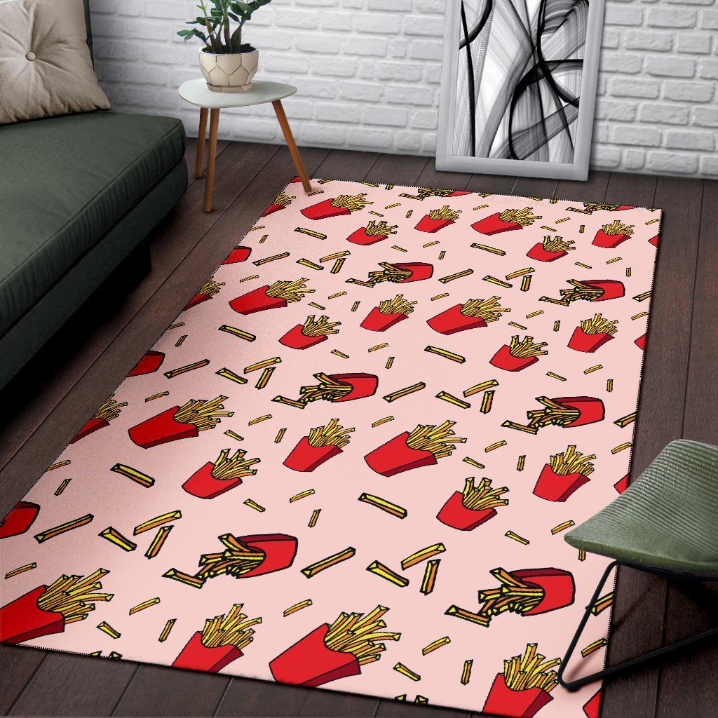 French Fries Pattern Print Floor Mat-grizzshop