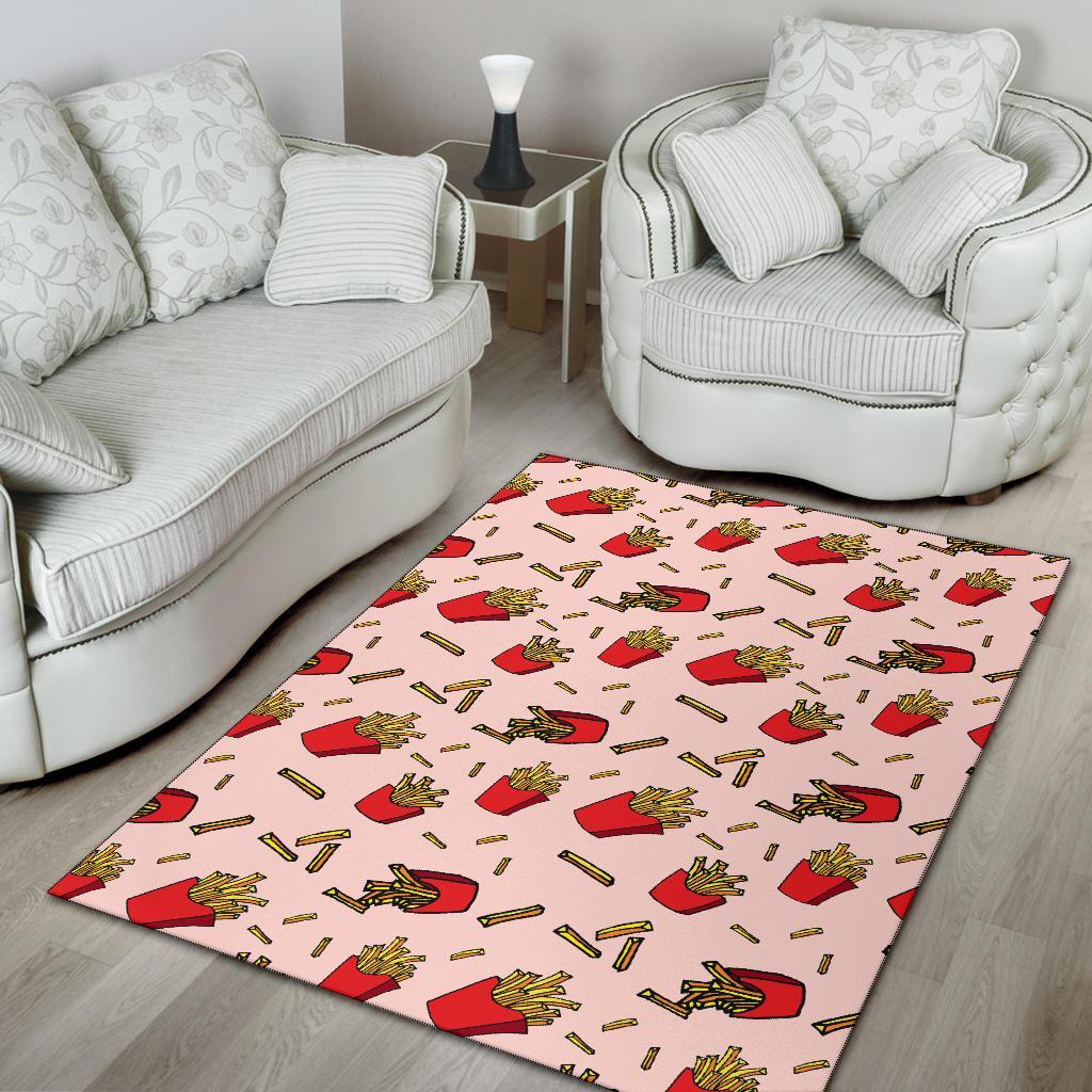 French Fries Pattern Print Floor Mat-grizzshop