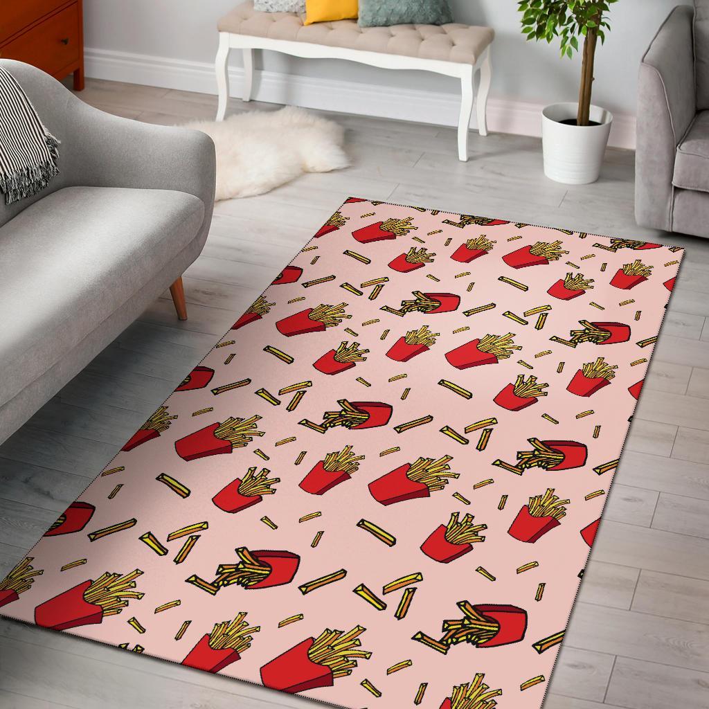 French Fries Pattern Print Floor Mat-grizzshop