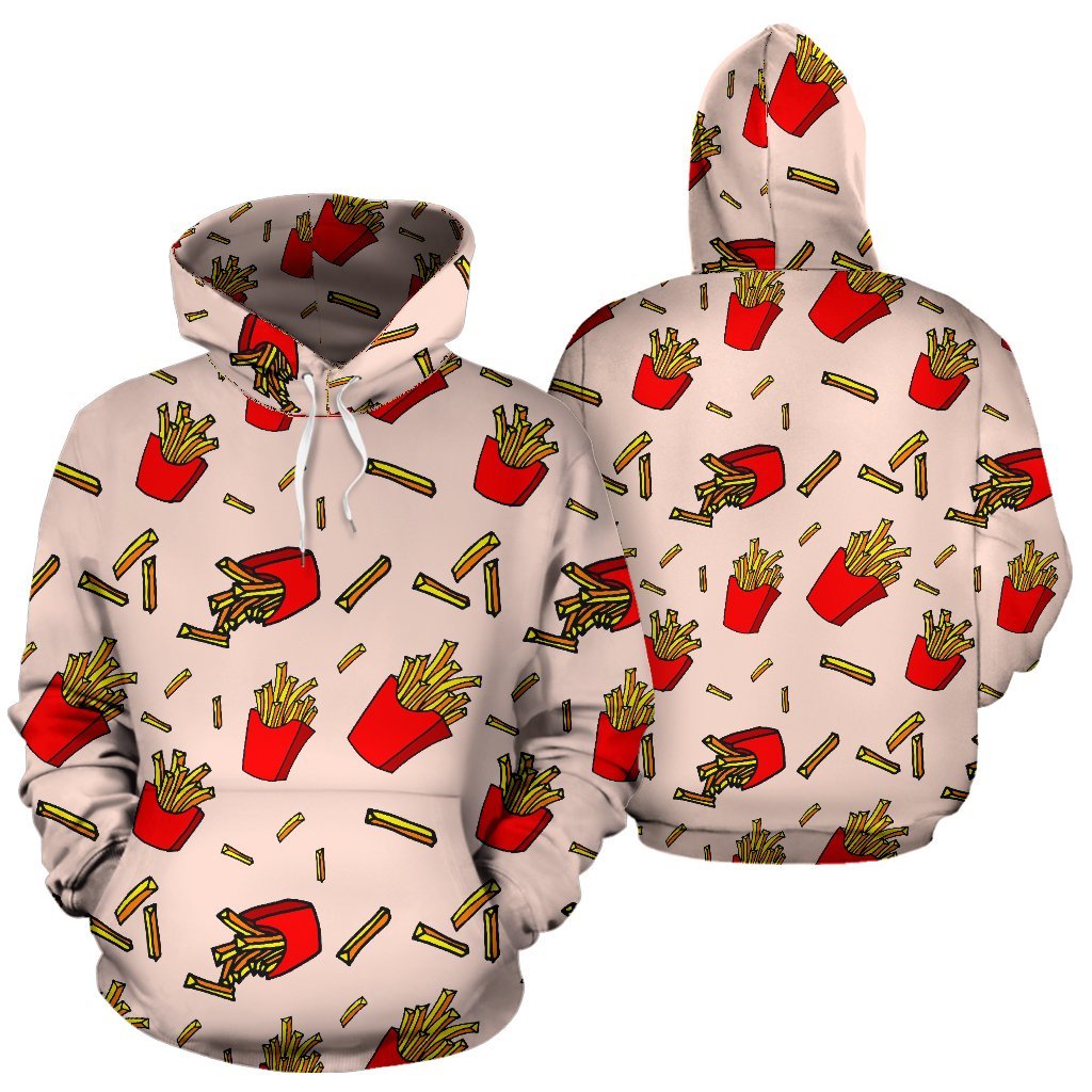 French Fries Pattern Print Men Women Pullover Hoodie-grizzshop