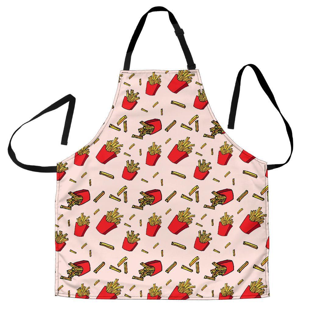 French Fries Pattern Print Men's Apron-grizzshop