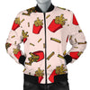 French Fries Pattern Print Men's Bomber Jacket-grizzshop