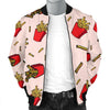 French Fries Pattern Print Men's Bomber Jacket-grizzshop