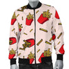 French Fries Pattern Print Men's Bomber Jacket-grizzshop