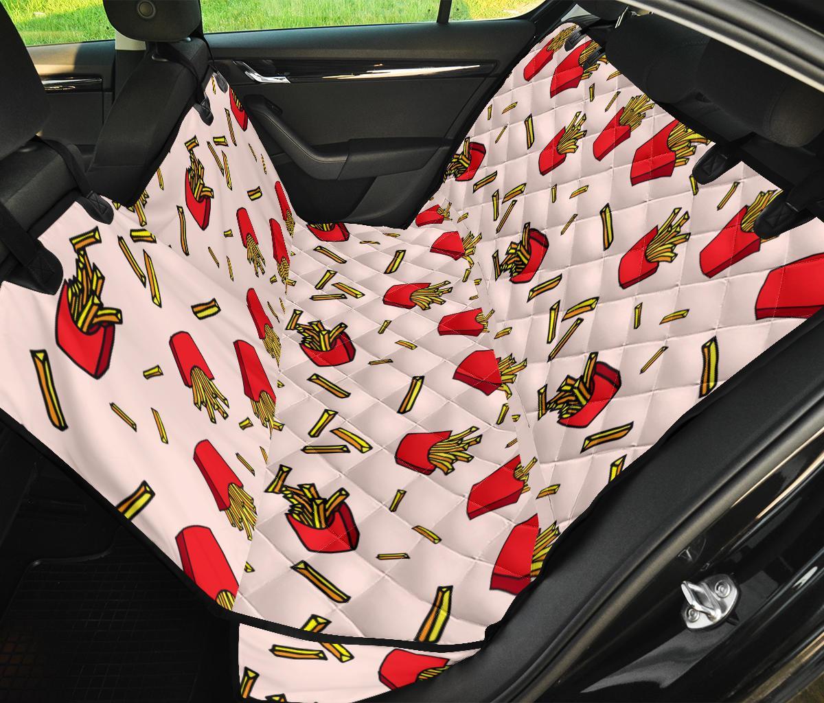 French Fries Pattern Print Pet Car Seat Cover-grizzshop