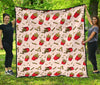 French Fries Pattern Print Quilt-grizzshop